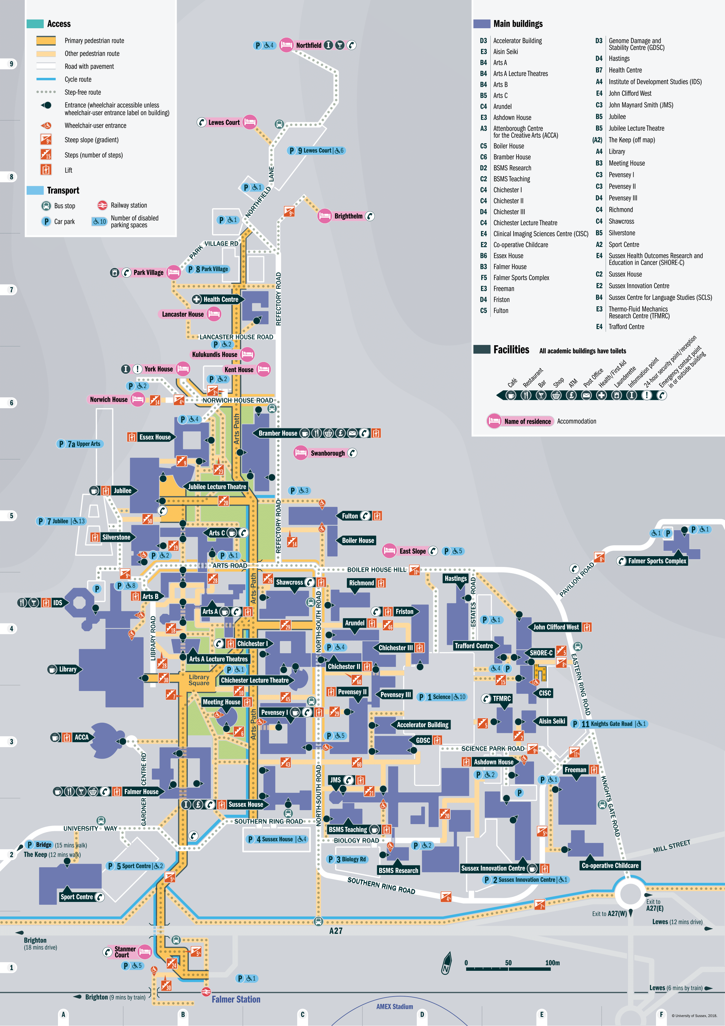 Map of Sussex Campus